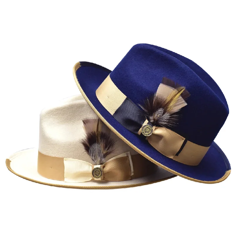 Wool hats for pet parties-Bruno Capelo Winston Pinch Front Wool Fedora