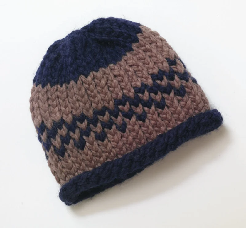 Beanies & headbands for pure fibers-Knifty Knitter Fair Isle Cap Pattern