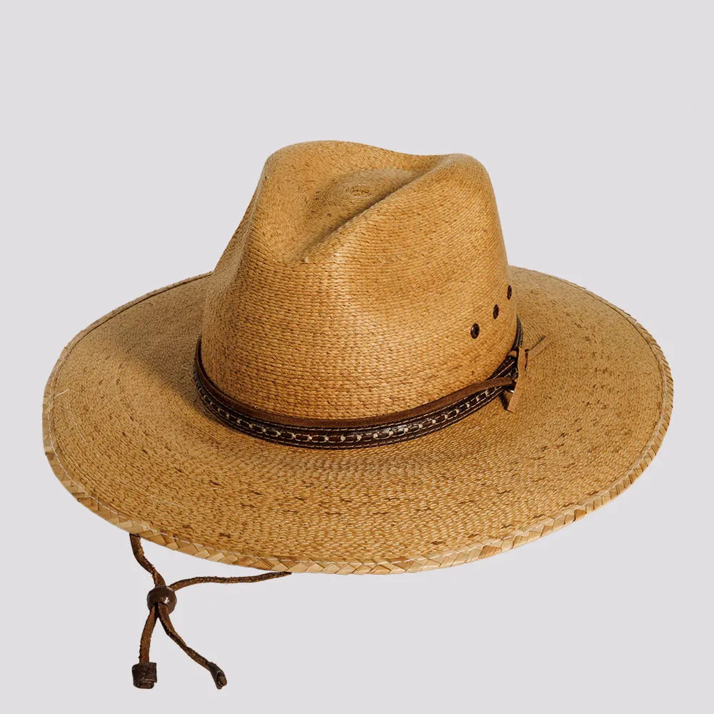 Womens Hats with fern designs-Falcon | Womens Fine Mexican Palm Wide Brim Straw Sun Hat