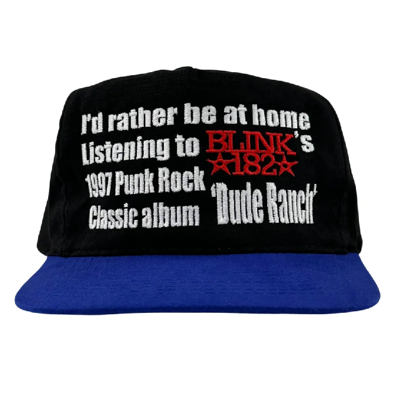 Beanies & headbands for gray looks-I’d Rather Be At Home Listening To Blink 182 Strap back Custom Embroidered Hat