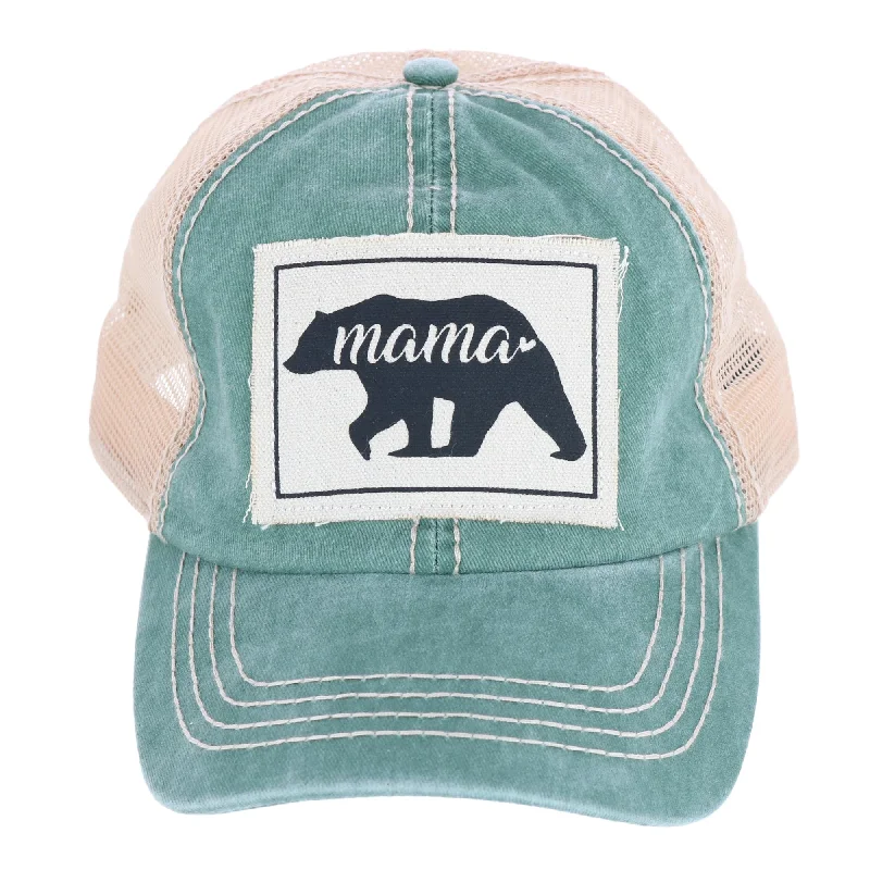 Baseball caps exclusive-Baseball caps exclusive-Baseball Caps for Warm Trails-Women's Mama Bear Canvas Patch Baseball Cap Hat