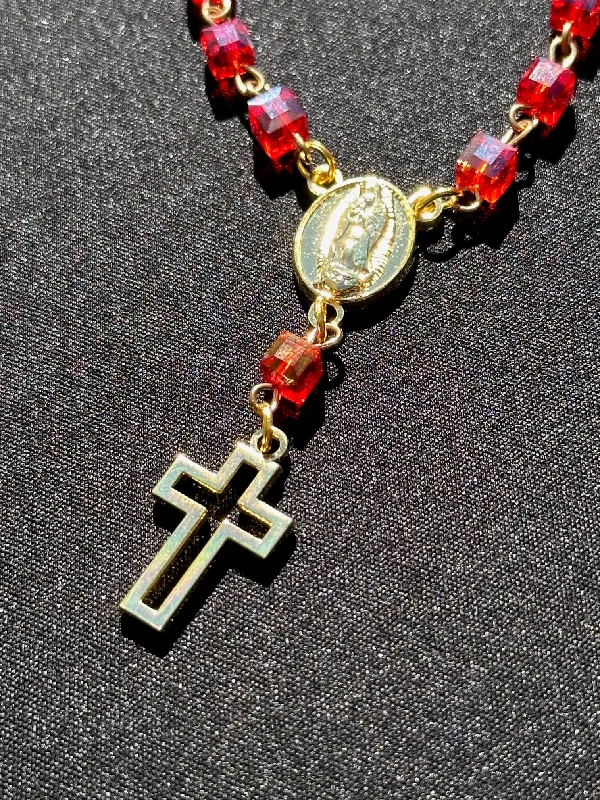 Beanies & headbands for animal motifs-NEW' RED EXCLUSIVE ROSARY STYLE "VIRGENCITA" CHAIN (VERY LIMITED)