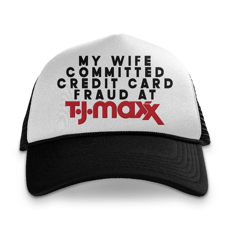 Beanies & headbands for big heads-My Wife Committed Credit Card Fraud Printed Hat