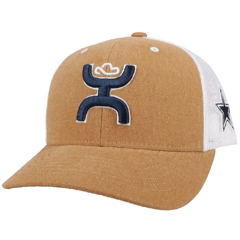 Beanies & headbands for blend fits-"Dallas Cowboys" Hat w/ Hooey Logo (Tan/White)