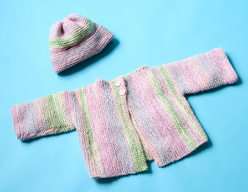 Beanies & headbands for every sport-Rose Lichen Cardigan And Hat Pattern (Knit)