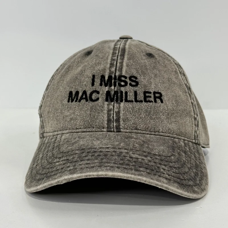 Beanies & headbands for daily wear-I MISS MAC MILLER Stonewash Dad Hat Strapback Cap