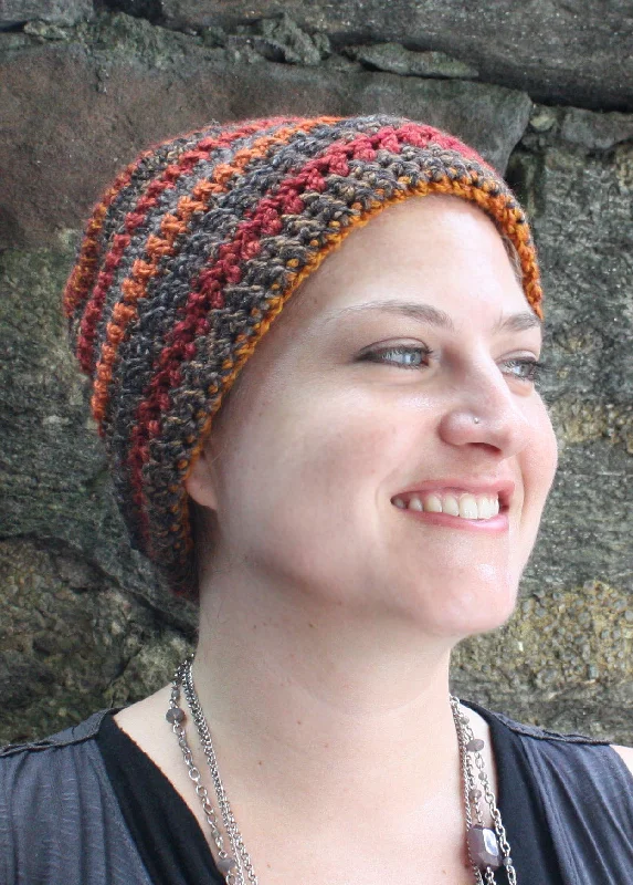 Beanies & headbands for fresh smells-Striped Beanie or Stocking Cap (Crochet)