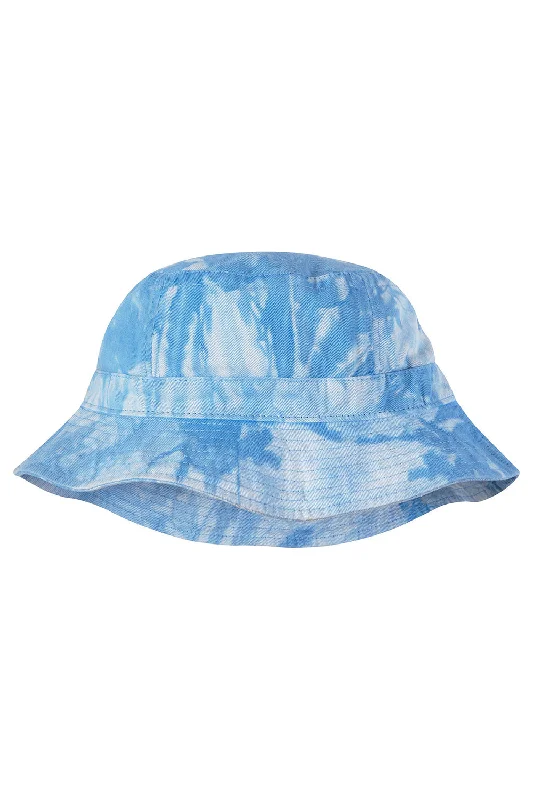 Bucket hats lifestyle-Wool hats for pet sets-Adams Mens Vacationer Pigment Dyed Bucket Hat - Light Blue Blue Tie Dye