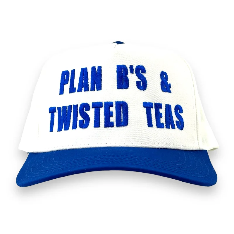 Beanies & headbands for season turns-Plan B’s & Twisted Teas Blue Snapback Cap Hat Custom Embroidered