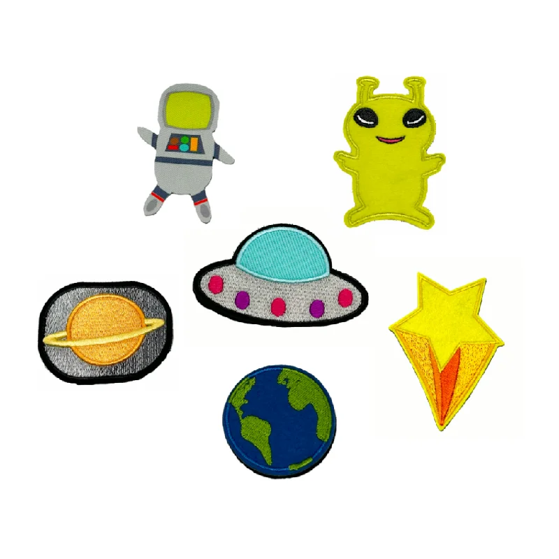 Beanies & headbands for loud matches-Hativity® Space Patches (Set of 6 Patches)