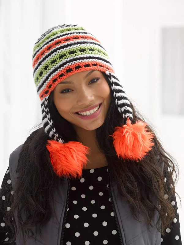 Beanies & headbands for closet hangs-Slip Stitch Pom Hat Pattern (Knit)