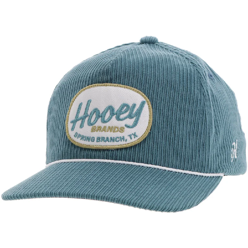 Beanies & headbands for city life-"Local" Hooey Hat Teal Corduroy w/White/Teal/Tan Patch