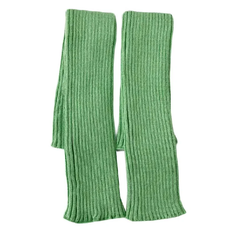 Womens Hats for craft concerts-Womens Knitted Arm Sleeve Winter Warm Long Thumb Hole Gloves Over Elbow Fingerless Mittens Arm Warmer, Green