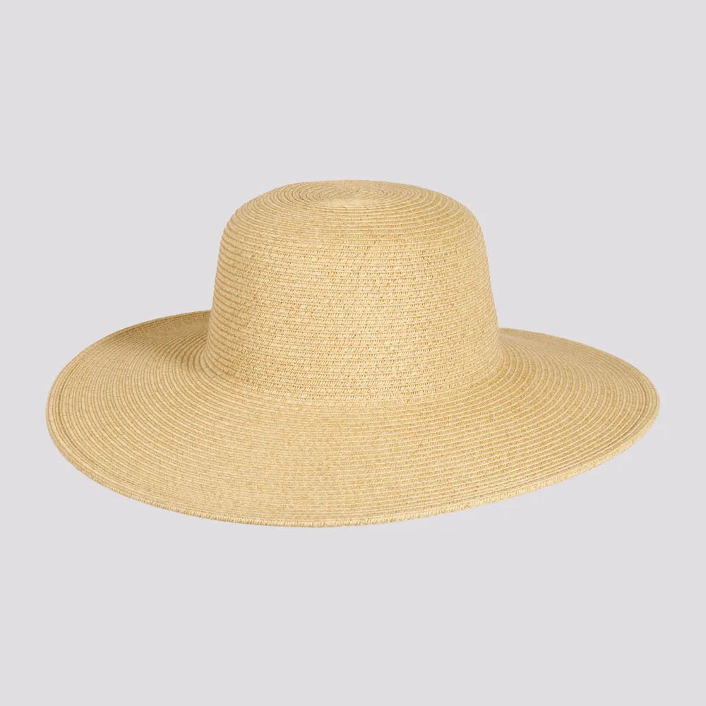 Womens Hats with gathered edges-Mynah | Womens Mix Paper Braid Round Crown Straw Sun Hat