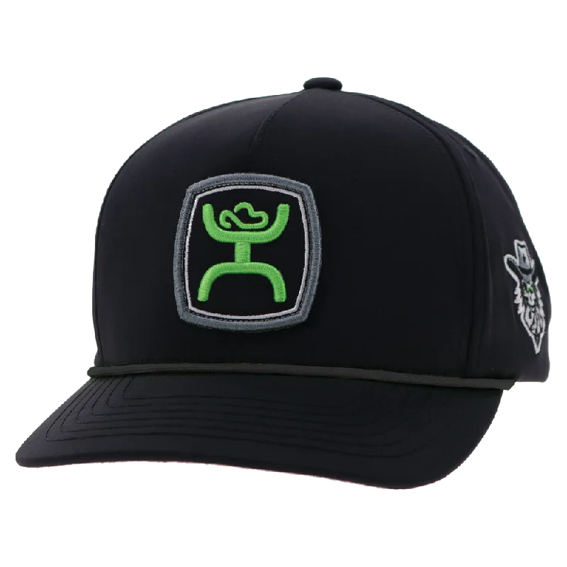 Beanies & headbands for little ones-"Austin Gamblers" Black Hat w/White /Neon Green Hooey Logo