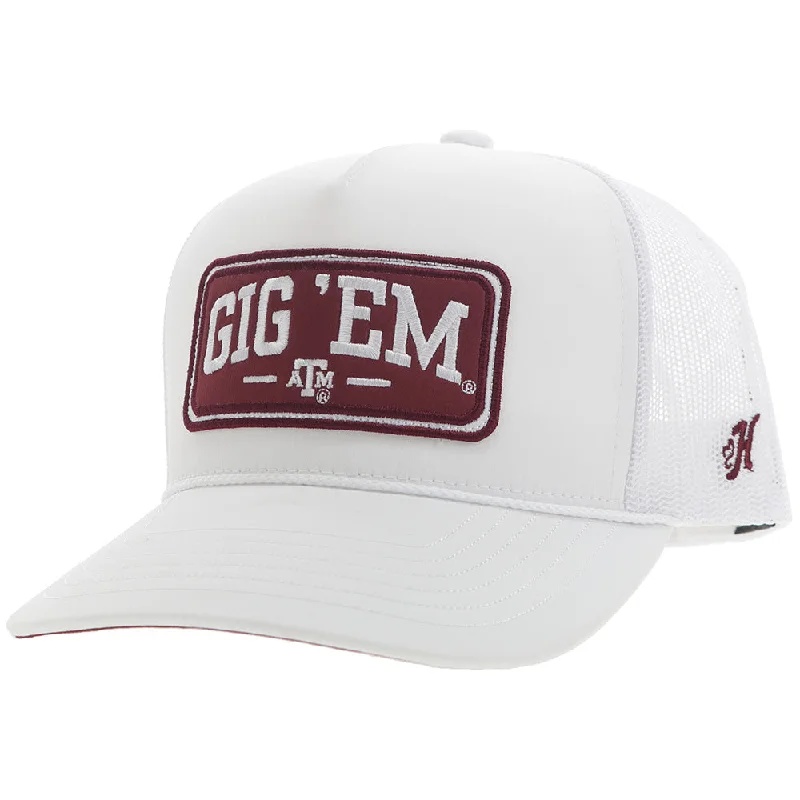 Beanies & headbands for roots pride-Texas A&M Hat White/Maroon Rectangle Patch