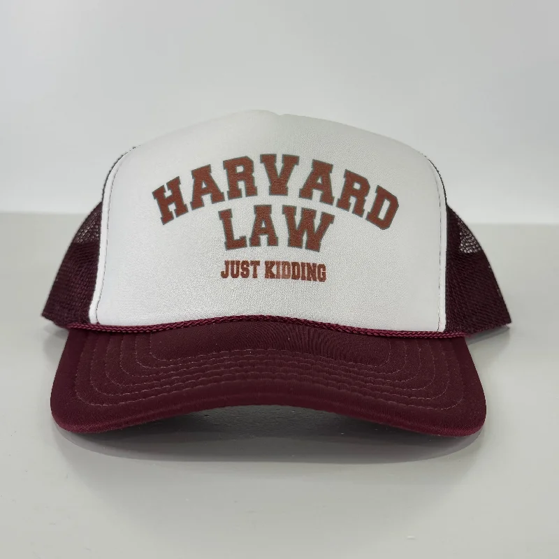 Beanies & headbands for plain styles-Harvard law just kidding custom Printed SnapBack Mesh Trucker