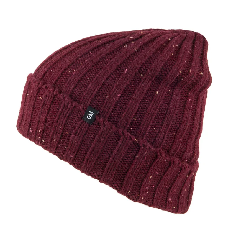 Beanies & headbands for baseball gear-Flecked Beanie Hat Burgundy Wholesale Pack