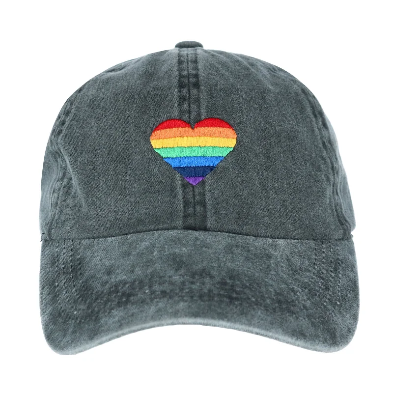 Baseball caps haul-Baseball caps haul-Baseball Caps with Soft Crowns-Adult Pride Rainbow Heart Baseball Cap