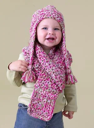 Beanies & headbands for spirit lifts-Speed Hook Earflap Hat and Scarf Set Pattern (Crochet)