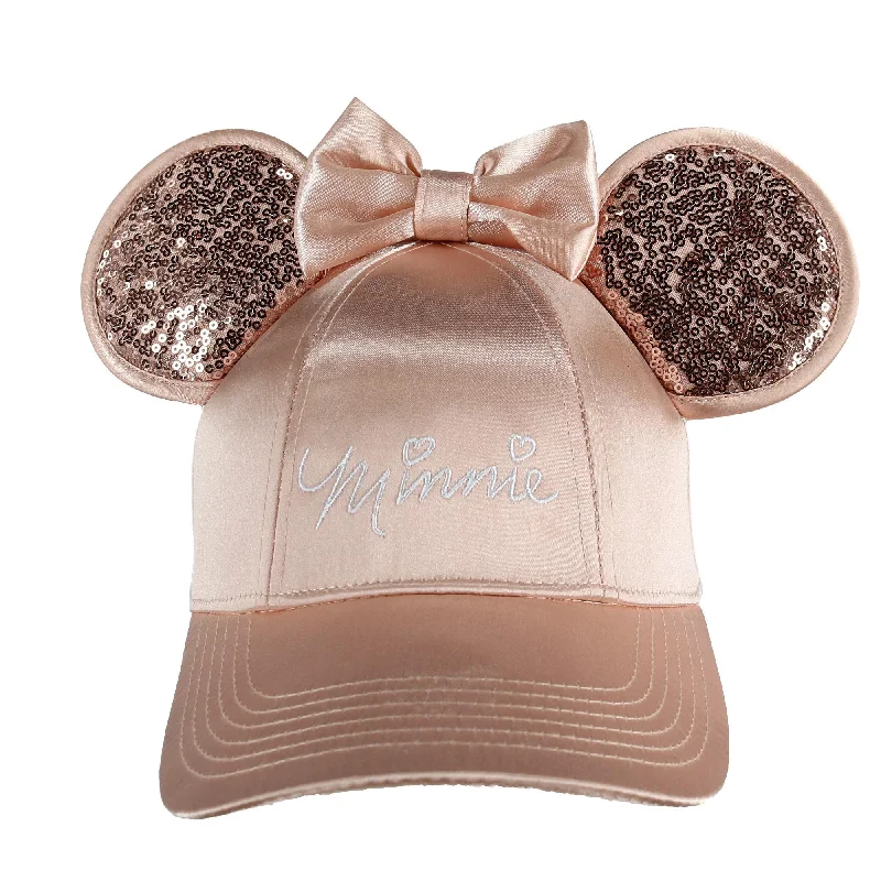 Baseball caps packable-Baseball caps packable-Baseball Caps with Heart Prints-Disney Women's Minnie Mouse Baseball Cap with 3D Bling Ears