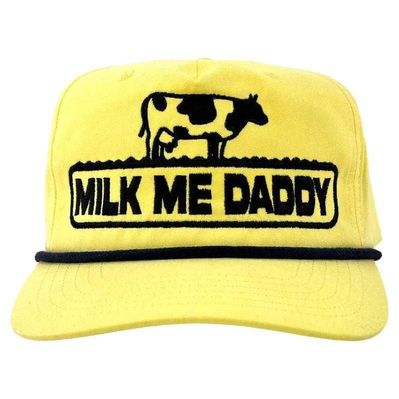 Beanies & headbands for flower patterns-MILK ME DADDY HAT Custom Embroidered ￼