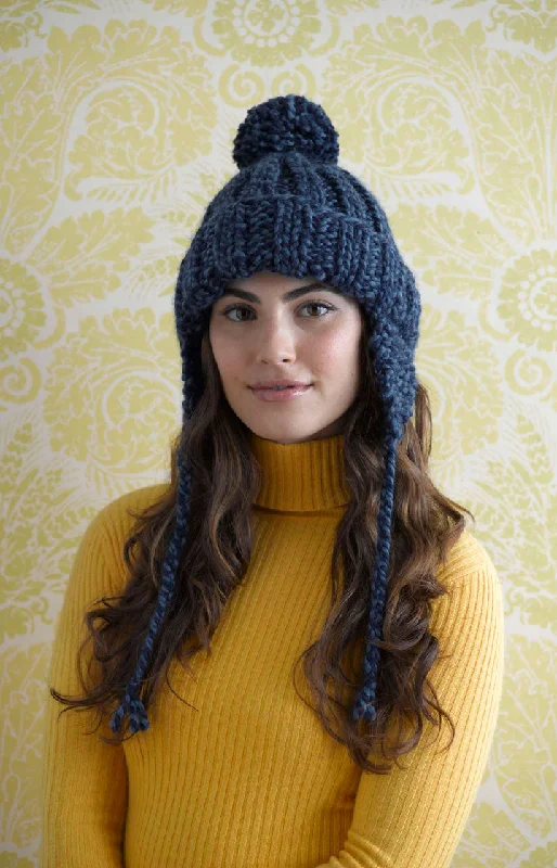 Beanies & headbands for yellow flair-Ribbed Earflap Hat (Knit)