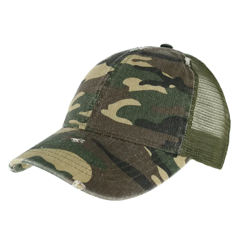 Baseball caps adventure theme-Baseball caps adventure theme-Baseball Caps for Cool Jogging-Women's Camo Cotton Ponytail Baseball Cap