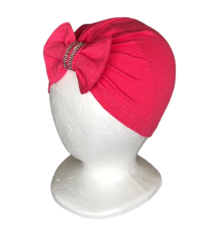 Beanies & headbands for sock pairs-Baby Girl Turban Headwrap with Rhinestones