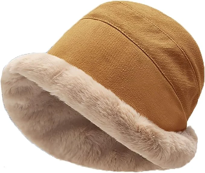 Bucket hats trendy styles-Wool hats stylish designs-Extraordal Winter Plush Hat – Plus Velvet Thickened Fisherman Bucket Hat for Women